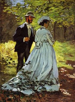 Tela de Claude Monet, Les Promeneurs, 1865