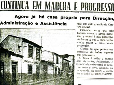 A PRIMEIRA SEDE DO CENTRO DE ASSISTNCIA SOCIAL (1 PGINA DE "A VOZ DE ERMESINDE, MARO DE 1964)