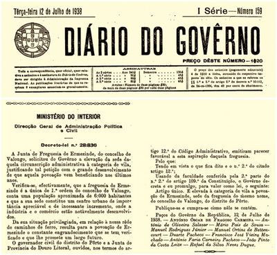 O "DIÁRIO DO GOVÊRNO" DE 12 DE JULHO DE 1938 E A PUBLICAÇÃO DO DECRETO-LEI 28836