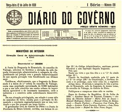 O "DIRIO DO GOVRNO" DE 12 DE JULHO DE 1938 E A PUBLICAO DO DECRETO-LEI 28836