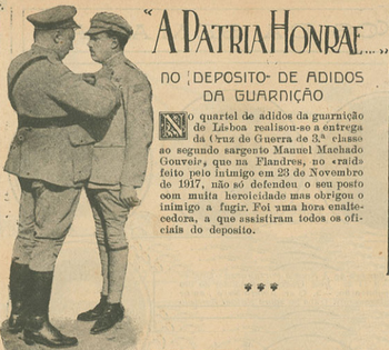 HOMENAGEM AOS SOLDADOS PORTUGUESES QUE HONRARAM A PTRIA NA GUERRA (IN ILUSTRAO PORTUGUESA, 22 DE JANEIRO DE 1921)