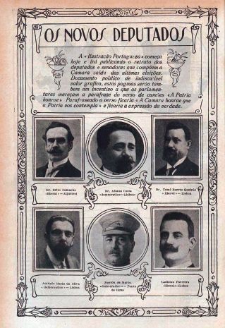 Retratos de alguns dos eleitos nas eleições legislativas de 10 de julho de 1921 (in “Ilustração Portuguesa”, edição de 23-7-1921)