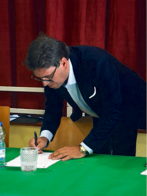 RUI FIDALGO DA SILVA NO MOMENTO EM QUE TOMOU POSSE COMO NOVO DIRETOR DO AGRUPAMENTO
