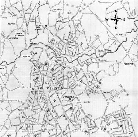 Localizao da nova unidade de sade da Bela - parte mais escura do mapa. O autocarros n. 704 (antigo 58)  o mais indicado para aceder a este local